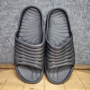 Hoka Ora Men's 11 Recovery Slide Black Slip On Sandals Athletic Comfort Outdoor